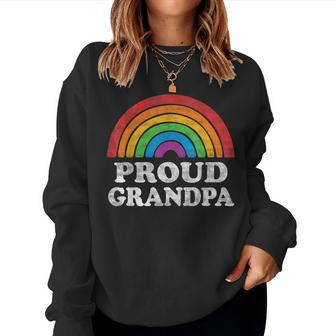 Proud Grandpa Lgbtq Rainbow Support Lgbt Gay Pride Month Women Sweatshirt | Mazezy
