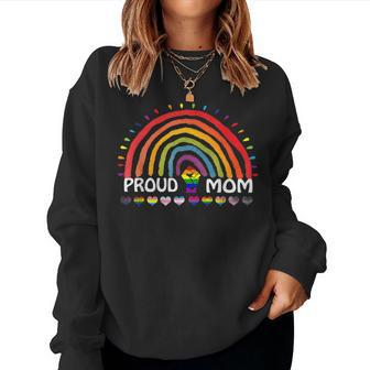 Proud Mom Lgbt-Q Flag Rainbow Gay Pride Month For Mothers Women Sweatshirt | Mazezy