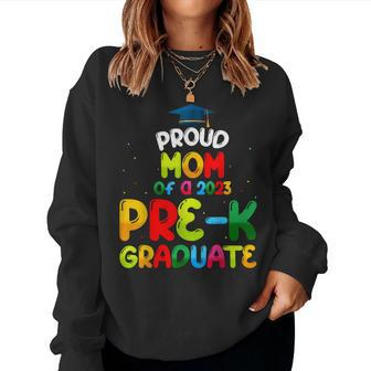 Proud Mom Of Preschool Graduate 2023 Pre-K Graduation Women Crewneck Graphic Sweatshirt - Thegiftio UK