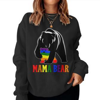 Proud Mommy Lgbtq Lgbt Mom Pride Month Mama Bear Women Sweatshirt | Mazezy