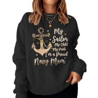 Proud Navy Mother For Moms Of Sailors Proud-Mom Navy Family Women Sweatshirt - Seseable