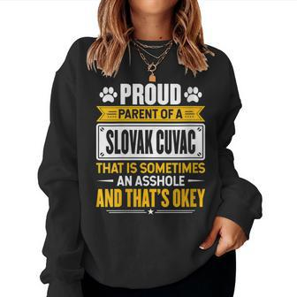 Proud Parent Of A Slovak Cuvac Dog Owner Mom & Dad Women Sweatshirt | Mazezy