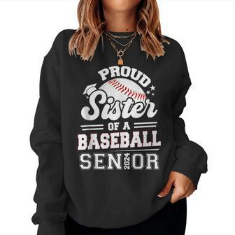 Proud Sister Of A Baseball Senior 2024 Graduate For Sister Women Sweatshirt | Mazezy