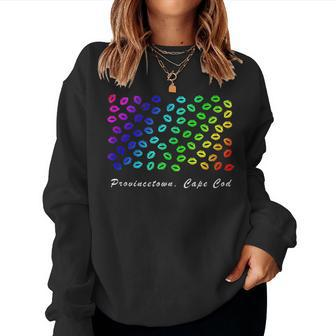 Provincetown Cape Cod Lgbt Flag Gay Pride Rainbow Kisses Women Sweatshirt | Mazezy