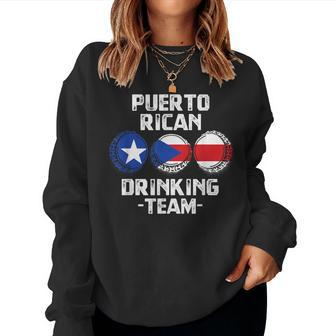 Puerto Rican Beer Drinking Team Flag Party Women Sweatshirt - Seseable