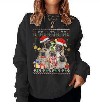 Pug Ugly Christmas Sweater Santa Hat Women Sweatshirt - Monsterry UK