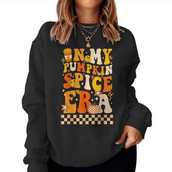 In My Pumpkin Spice Era Retro Happy Fall Autumn Thanksgiving Women Sweatshirt | Mazezy