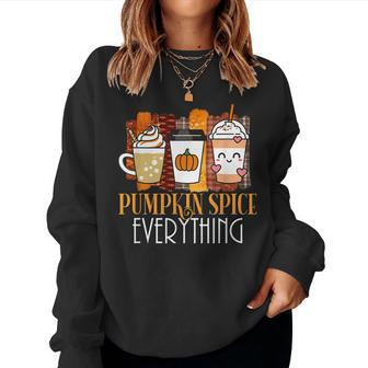 Pumpkin Spice Everything Latte Coffee Frappe Fall Autumn For Coffee Lovers Women Sweatshirt | Mazezy