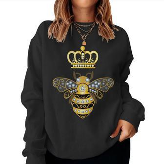 Queen Bee Crown Women Men Girls Honey Hive Beekeeping Bee Women Sweatshirt - Monsterry CA