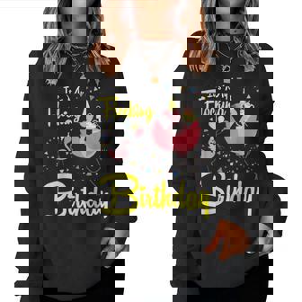 Queen Flamingo Flying Happy Me You Its My Flocking Birthday Women Sweatshirt | Mazezy