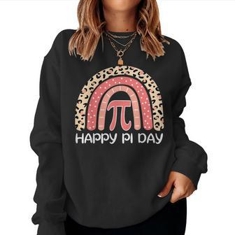 Rainbow Cheetah Happy Pi Day Math 314 Symbol Teacher Women Sweatshirt | Mazezy