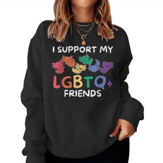 Rainbow Flag Gay Pride Lgbtq Axolotl Women Sweatshirt | Mazezy