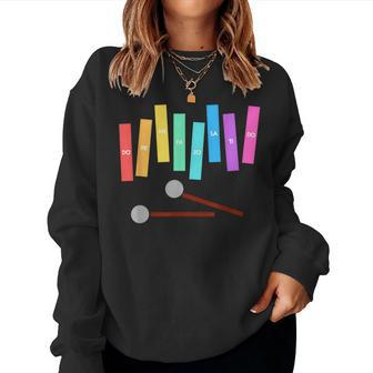 Rainbow Music Xylophone Women Sweatshirt | Mazezy