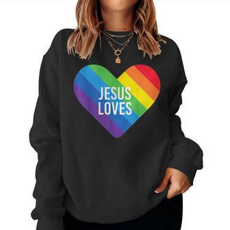 Rainbow Pride Gay Christian Lgbtq Jesus Loves Women Sweatshirt | Mazezy