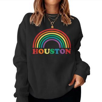 Rainbow Pride Gay Lgbt Parade Houston Women Sweatshirt | Mazezy