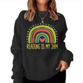 Reading Jam Rainbow Cute Teacher Librarian Bookworm For Teacher Sweatshirt | Mazezy