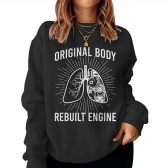 Rebuilt Lung Transplant Survivor Lung Transplant Recovery Women Crewneck Graphic Sweatshirt - Seseable