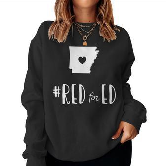 Red For Ed Arkansas Teacher Public Education Women Sweatshirt | Mazezy
