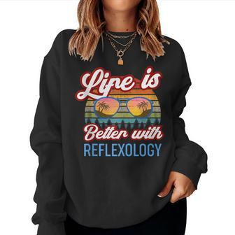 Reflexology Vintage Sunset Reflexology Teacher Beginner Women Sweatshirt | Mazezy