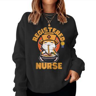 Registered Nurse Cute Corgi Ramen Graduation Retirement Women Sweatshirt | Mazezy