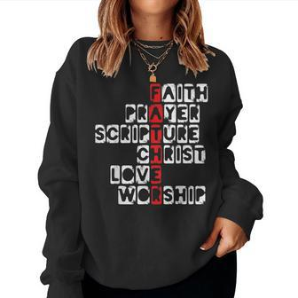 Religious Dad Christian Believer Fatherhood Fathers Day Women Crewneck Graphic Sweatshirt - Seseable