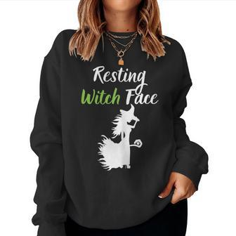 Resting Witch Face Halloween Fall Trick Or Treat Sassy Women Sweatshirt | Mazezy