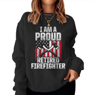 Retired Firefighter Pride Fireman Retirement Women Sweatshirt | Mazezy CA