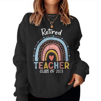 Retired Teacher Class Of 2023 Teachers Retirement Gifts Women Crewneck Graphic Sweatshirt - Thegiftio UK