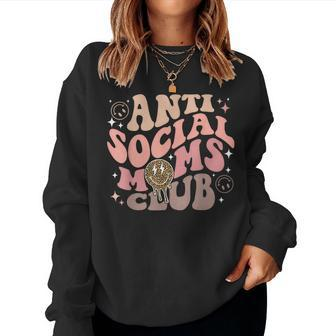 Retro Anti Social Moms Club Women Sweatshirt | Mazezy