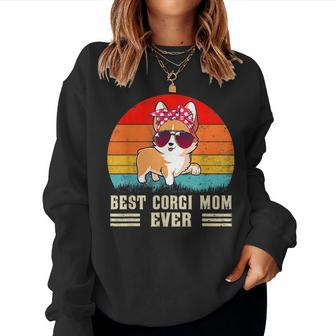 Retro Best Corgi Mom Ever- Cute Girl Corgi Women Sweatshirt | Mazezy