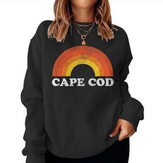 Retro Cape Cod Massachusetts Rainbow Vintage Throwback Girls Women Sweatshirt | Mazezy