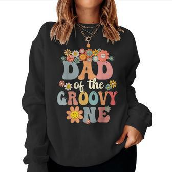 Retro Dad Of Groovy One Matching Family 1St Birthday Party Women Sweatshirt - Thegiftio UK