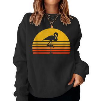 Retro Flamingo Vintage Sunset Flamingo Flamingo Women Sweatshirt | Mazezy