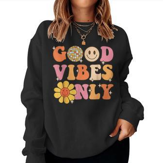 Retro Groovy Peace Love Hippie Halloween Costume 60S 70S 80S Women Sweatshirt | Mazezy
