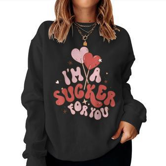 Retro I'm A Sucker For You Vintage Styles Lollipops Women Sweatshirt | Mazezy