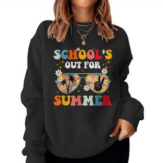 Retro Last Day Of Schools Out For Summer Teacher Boys Girls Women Sweatshirt | Mazezy CA