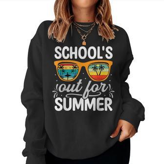 Retro Last Day Of Schools Out For Summer Teacher Boys Girls Women Sweatshirt | Mazezy CA