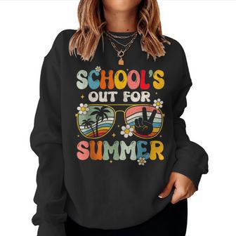 Retro Last Day Of Schools Out For Summer Teacher Boys Girls Women Sweatshirt | Mazezy DE