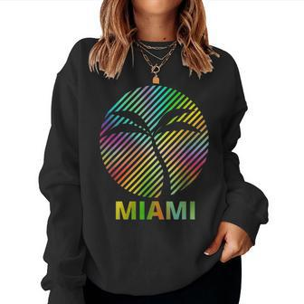 Retro Palm Miami Beach Florida State Souvenirs Boys & Girls Women Sweatshirt | Mazezy