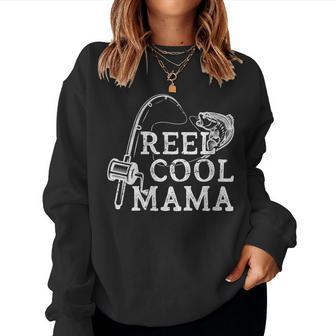 Retro Reel Cool Mama Fishing Fisher For Women Women Sweatshirt | Mazezy