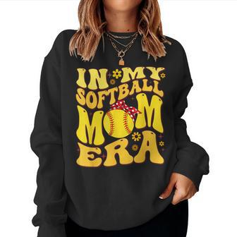 Retro In My Softball Mom Era Mama Boy Women Sweatshirt - Monsterry AU