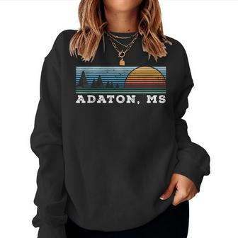 Retro Sunset Stripes Adaton Mississippi Women Sweatshirt | Mazezy