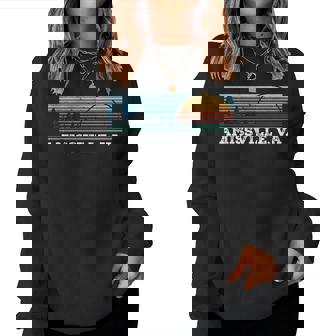 Retro Sunset Stripes Amissville Virginia Women Sweatshirt | Mazezy