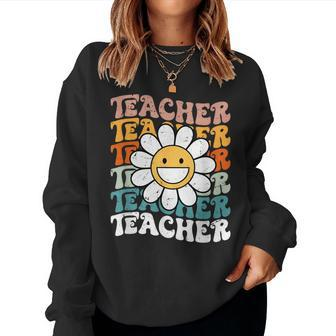Retro Teacher Colorful - Elementary School Teacher Women Sweatshirt
