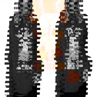 Retro Vintage Groovy Trick Or Teach Halloween Teacher Life For Teacher Women Sweatshirt | Mazezy