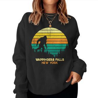 Retro Wappingers Falls New York Bigfoot Souvenir Women Sweatshirt | Mazezy