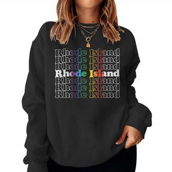 Rhode Island Pride Lgbt Rainbow Women Sweatshirt | Mazezy