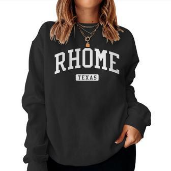 Rhome Texas Tx Vintage Athletic Sports Women Sweatshirt | Mazezy