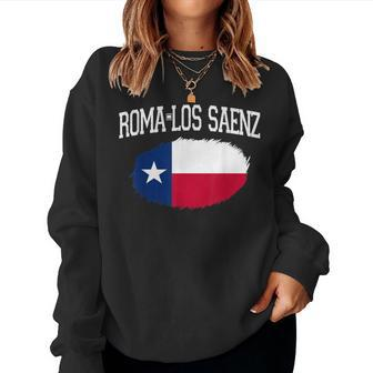 Roma-Los Saenz Tx Texas Flag Vintage Usa Sports Women Women Sweatshirt | Mazezy