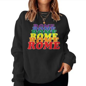 Rome City Gay Pride Rainbow Word Sweatshirt | Mazezy